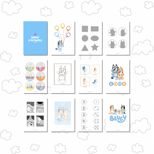 {{ product.title }} – livret d’activités enfants 2 à 4 ans en version physique ou PDF | Bluey, Spidey, Pyjamasques, Je découvre l’été – jeux éducatifs à imprimer