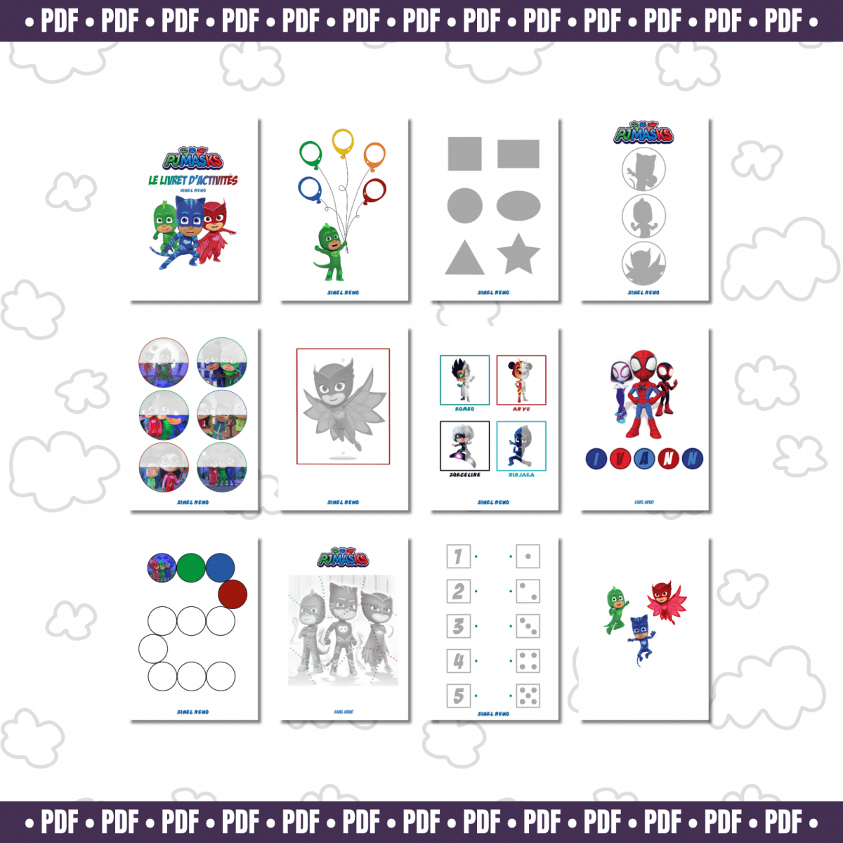 {{ product.title }} – livret d’activités enfants 2 à 4 ans en version physique ou PDF | Bluey, Spidey, Pyjamasques, Je découvre l’été – jeux éducatifs à imprimer