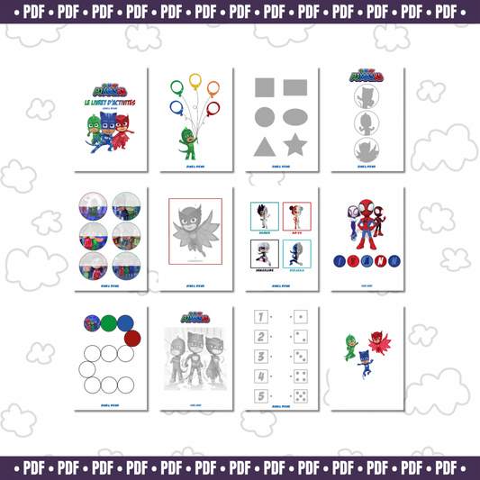 {{ product.title }} – livret d’activités enfants 2 à 4 ans en version physique ou PDF | Bluey, Spidey, Pyjamasques, Je découvre l’été – jeux éducatifs à imprimer